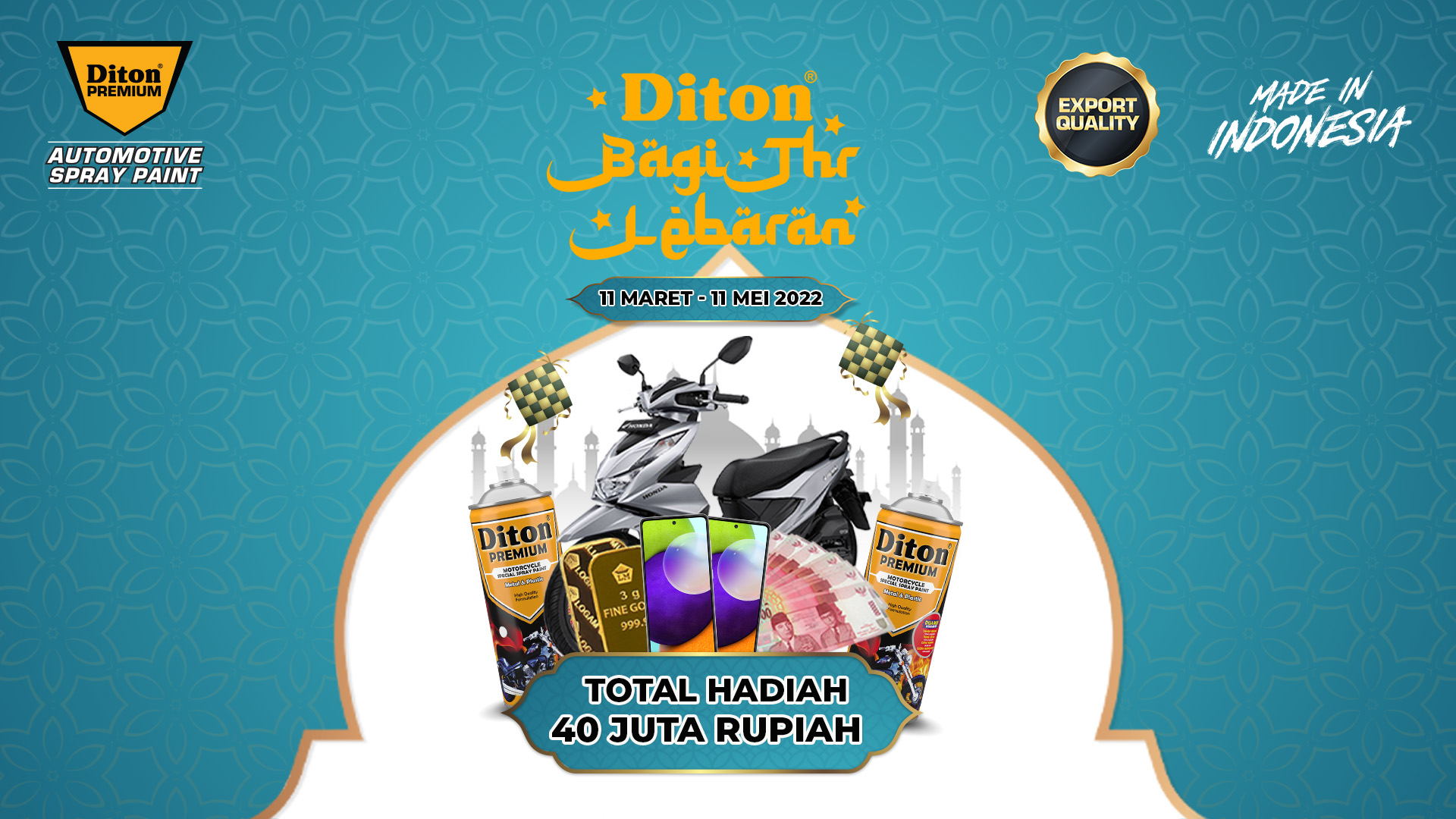 Giveaway Spektakuler! Diton Premium adakan DITON BAGI THR LEBARAN, Repaint Motor Dapat Motor