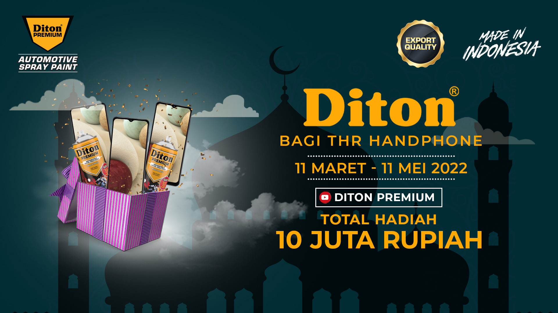 Modal Subscribe, Komen dan Likes YouTube Diton Premium, Bisa Dapet Handphone Dengan Ikutan DITON BAGI THR HANDPHONE