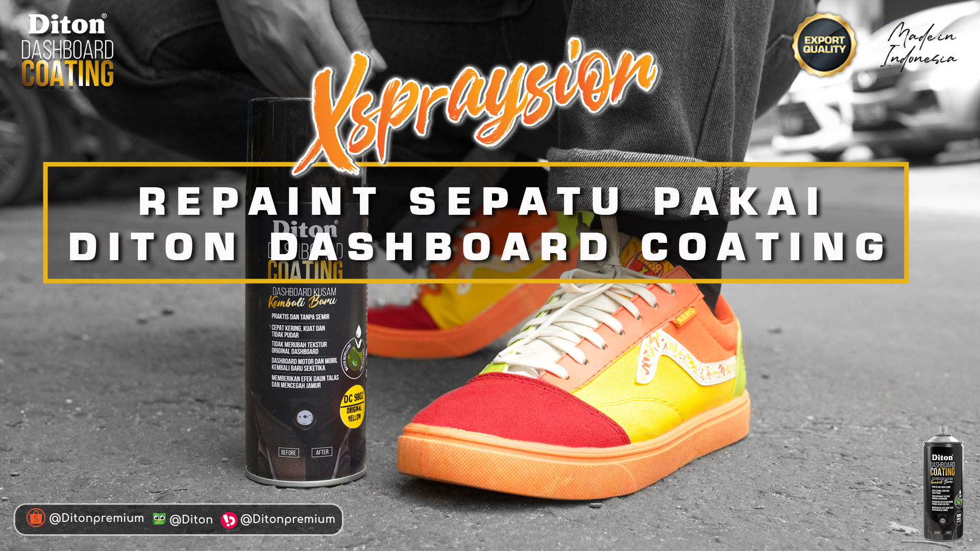 Repaint Sepatu Pakai Diton Dashboard Coating