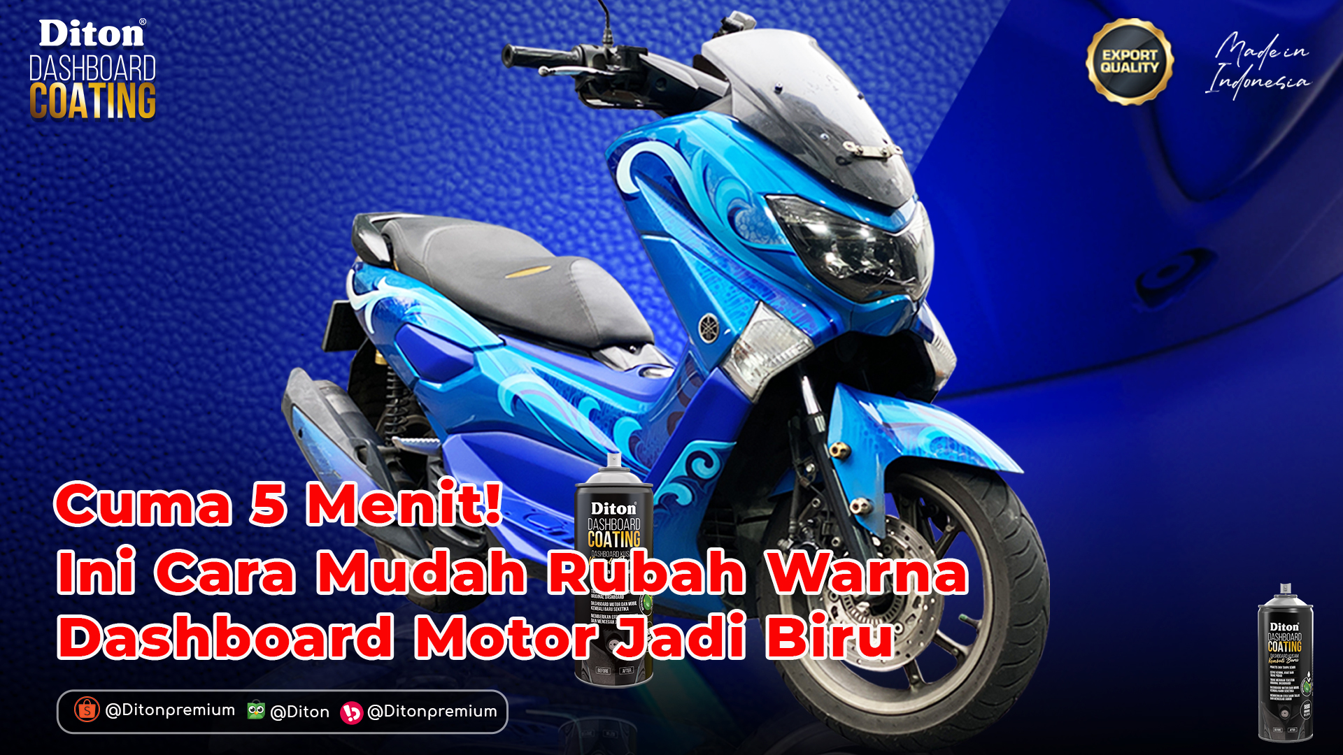 Cuma 5 Menit! Ini Cara Mudah Rubah Warna Dashboard Motor Jadi Biru