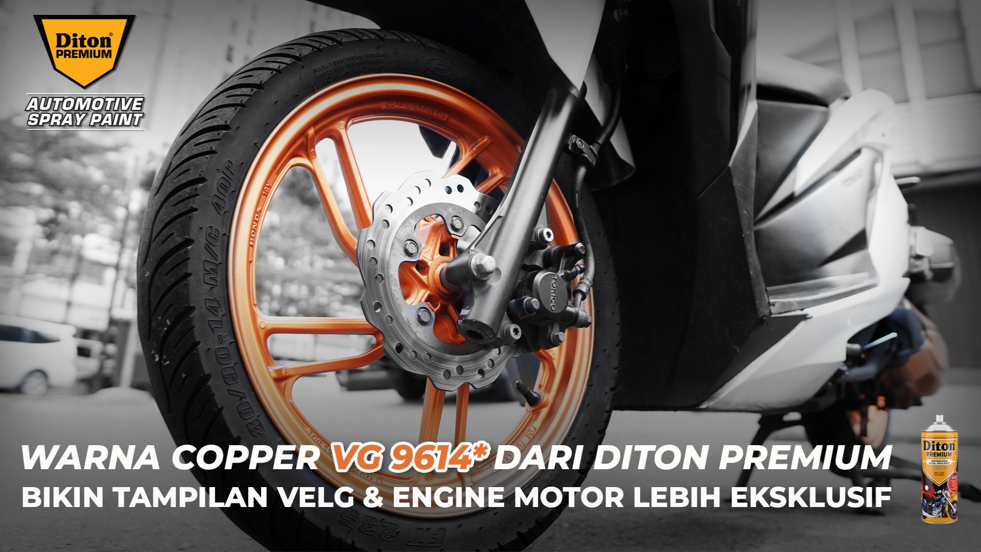 Warna Copper VG 9614* dari Diton Premium Bikin Tampilan Velg & Engine Motor Lebih Eksklusif